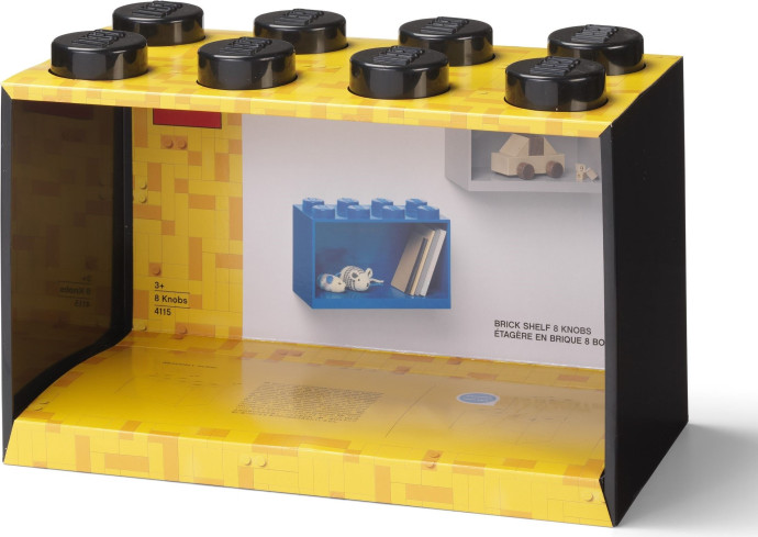 Brick Shelf 8 Knobs Black