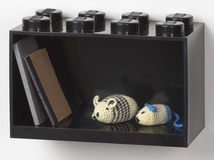 Brick Shelf 8 Knobs Black