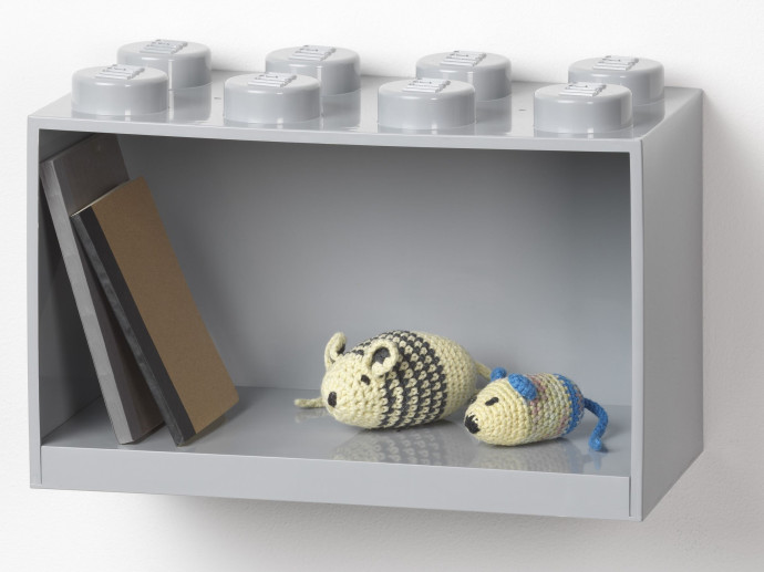 Brick Shelf 8 Knobs Grey