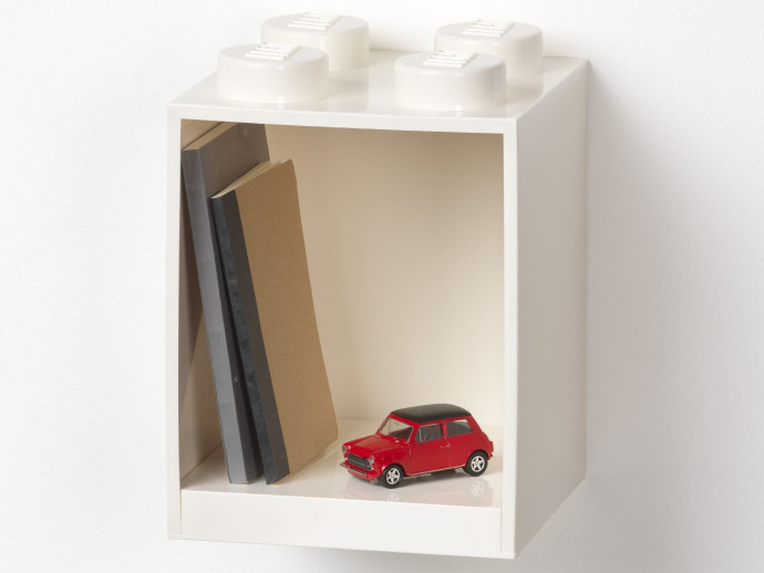 Brick Shelf 4 Knobs White