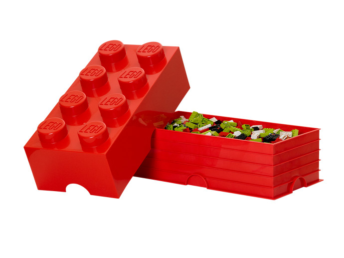 Úložná kocka s 8 výstupkami – červená