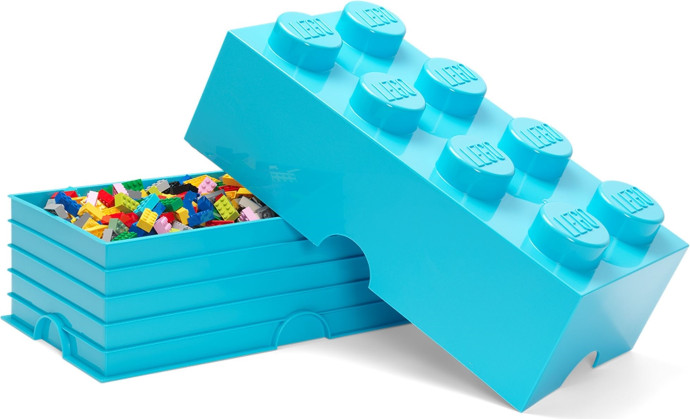 8 Stud Storage Brick Azure Blue