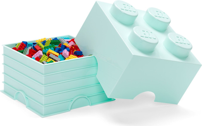 4 Stud Storage Brick Aqua Blue