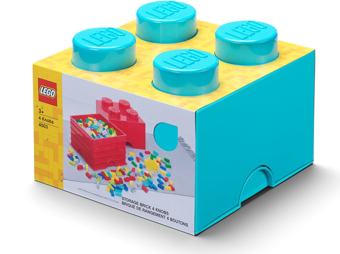 4 Stud Storage Brick Azure Blue