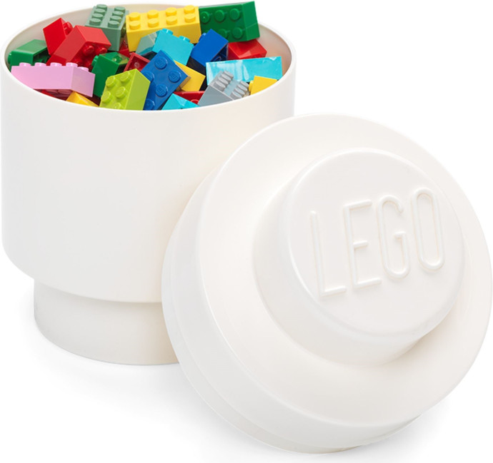 1 Stud Round Storage Brick White