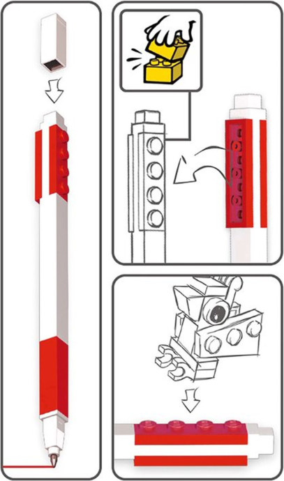 Pen Pal Gel Pen with Minifigure – Red