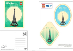 Eiffel Tower Postcard and Sticker Set