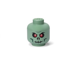 Malý úložný box ve tvaru hlavy kostlivce – Zelený