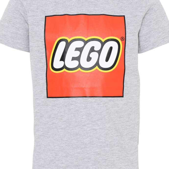 Detské sivé melanžové tričko s logom s krátkym rukávom