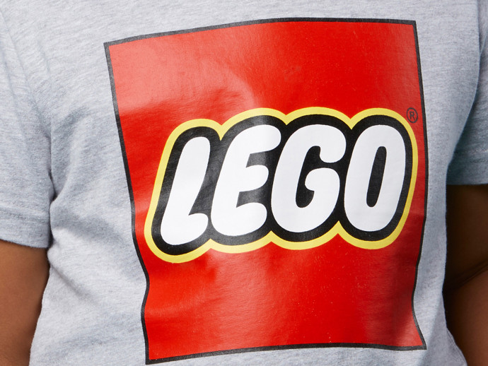 Detské sivé melanžové tričko s logom s krátkym rukávom