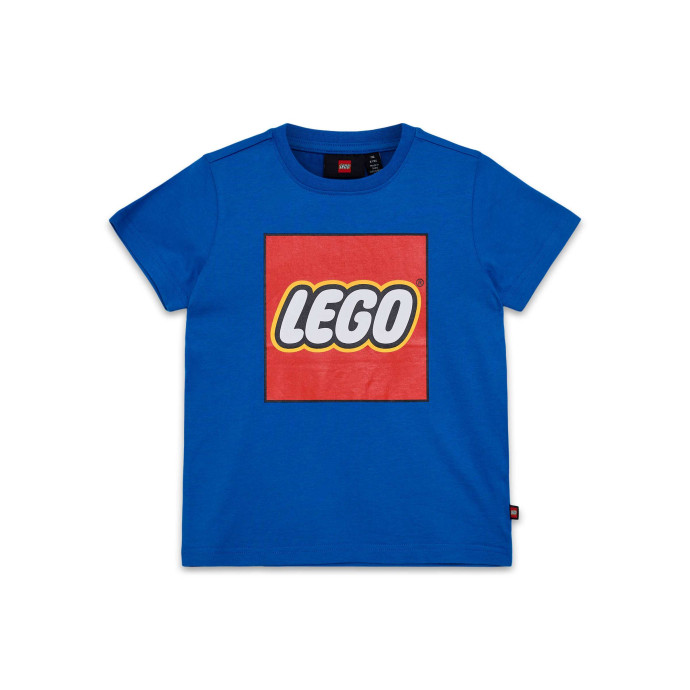 Detské modré tričko s logom s krátkym rukávom