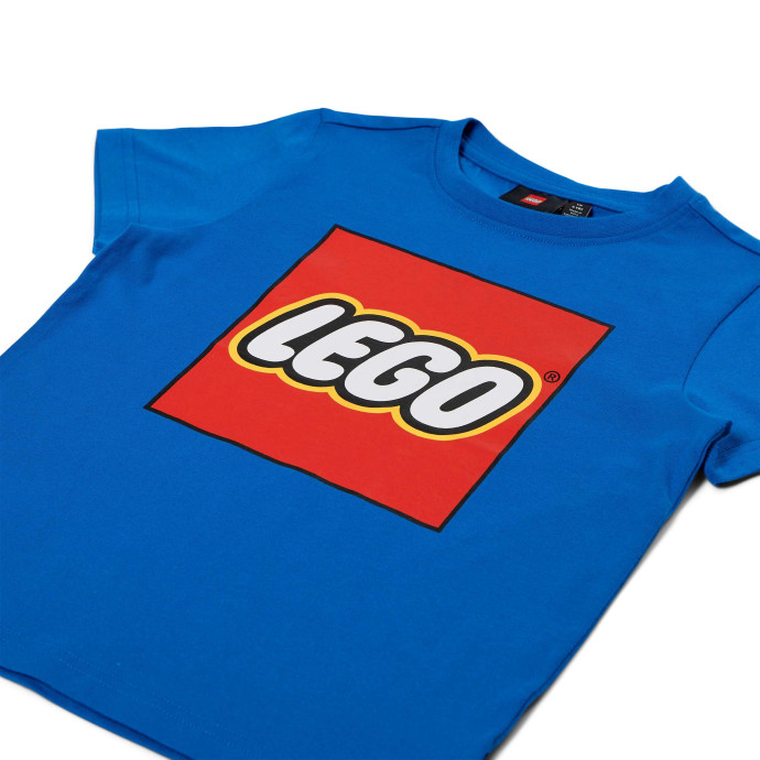 Detské modré tričko s logom s krátkym rukávom