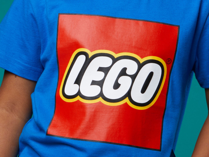 Detské modré tričko s logom s krátkym rukávom