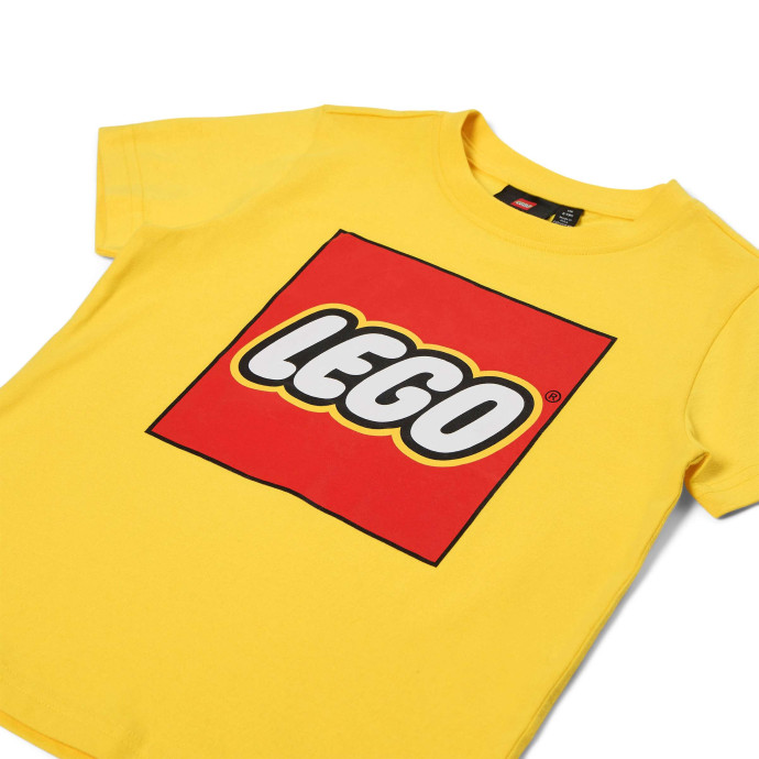 Detské žlté tričko s logom s krátkym rukávom