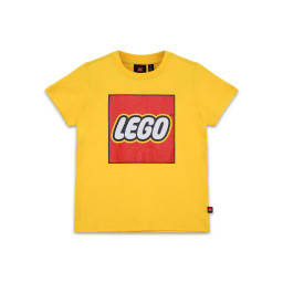 Detské žlté tričko s logom s krátkym rukávom