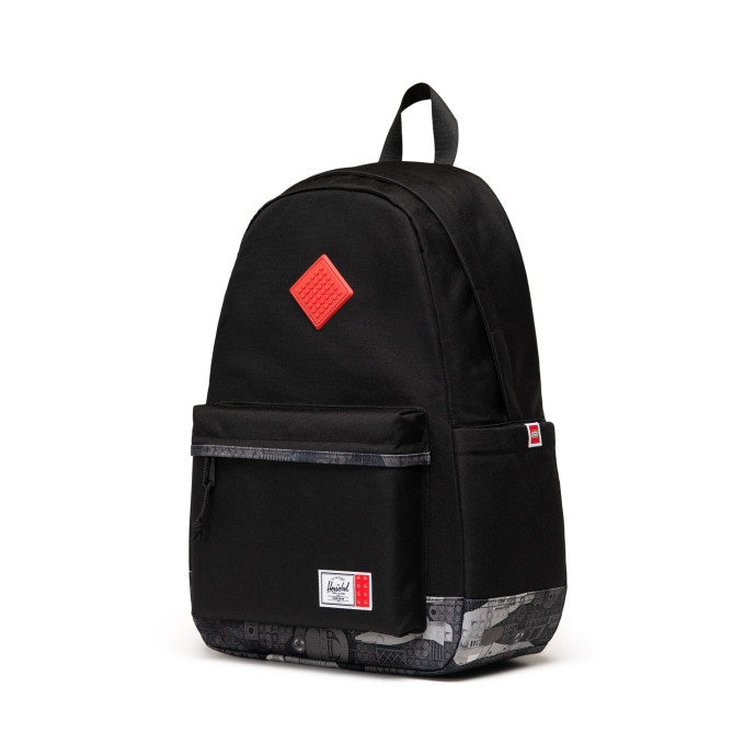Batoh Herschel Heritage™ – Čierny + čierne abstraktné kocky