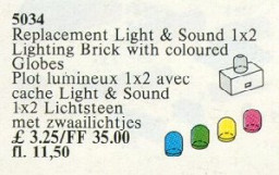 Light and Sound 1 x 2 Lighting Brick and 4 Colour Globes