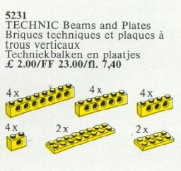 20 Technic Beams and Plates Yellow