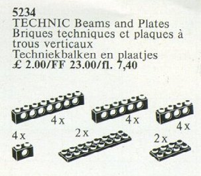 20 Technic Beams and Plates Black