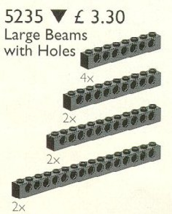 10 Large Technic Beams Black