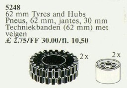 2 Tyres and Hubs 62 mm