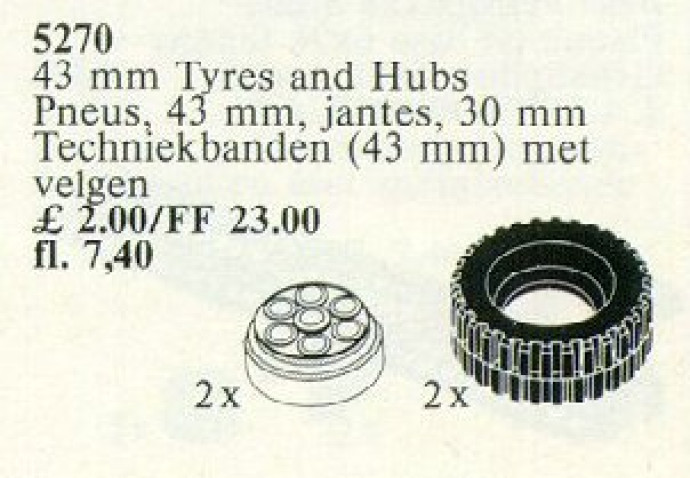 2 Tyres and Hubs 43 mm