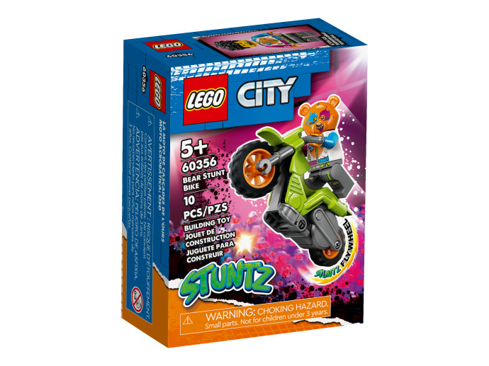 Medveď a kaskadérska motorka