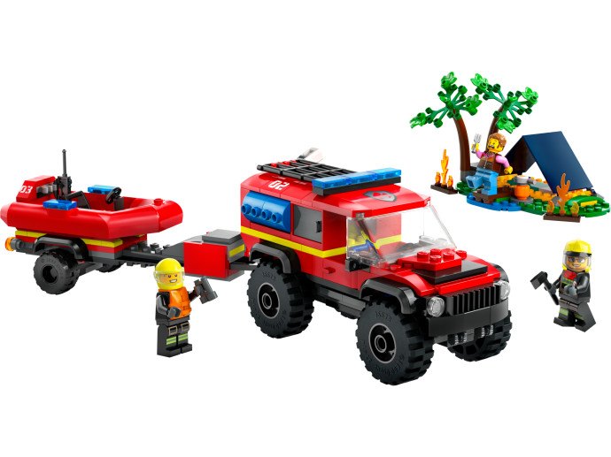 Hasičský vůz 4x4 a záchranný člun