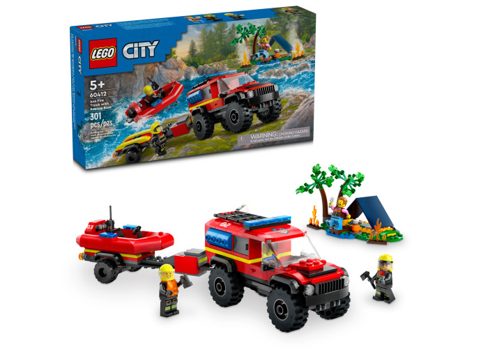 Hasičské auto 4x4 a záchranný čln