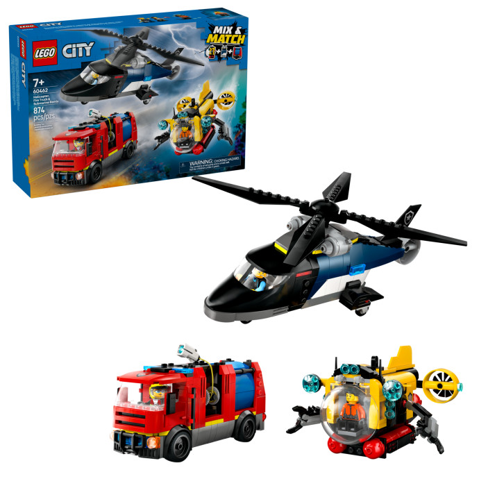 Remix: Helikoptéra, hasičské auto a ponorka