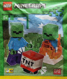 Zombie with Burning Baby Zombie and TNT