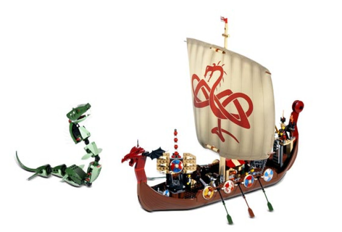 Vikingská loď v boji s Midgardským hadem