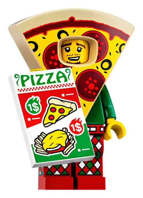 Chlapík v kostýmu pizzy