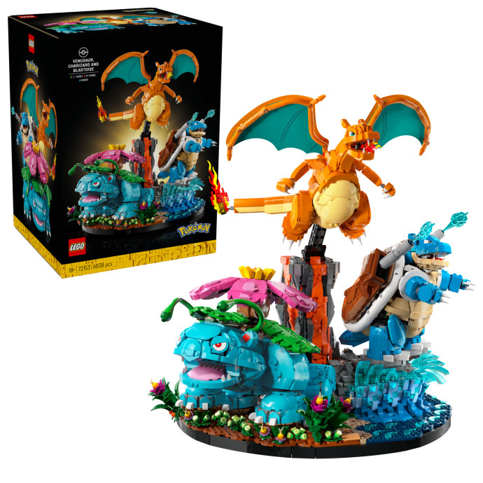 Venusaur, Charizard a Blastoise