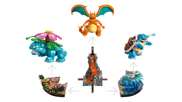 Venusaur, Charizard a Blastoise