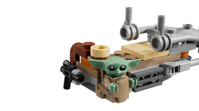 Mandalorian a Grogu a spídrová motorka