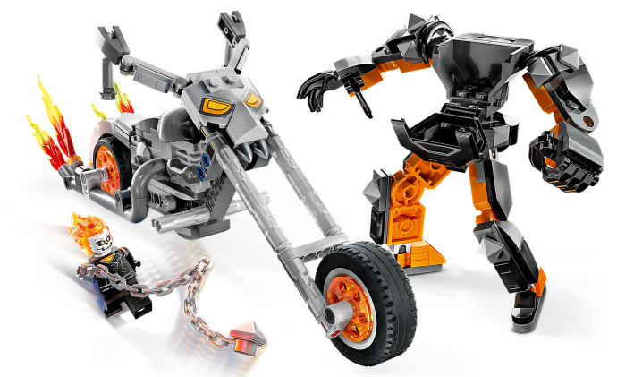 Robotický oblek a motorka Ghost Ridera