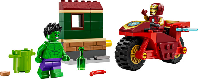 Iron Man s motorkou a Hulk