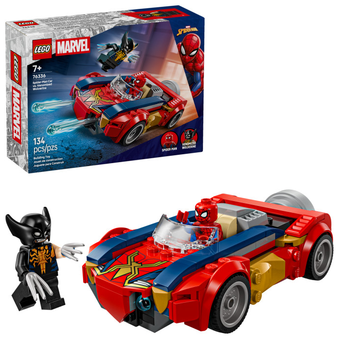 Spider-Man a auto vs. venomizovaný Wolverine