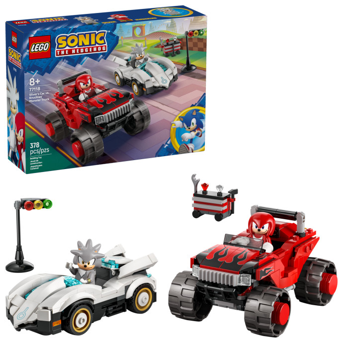 Silver a jeho auto vs. Knuckles a jeho monster truck