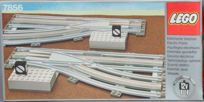 Left and Right Manual Points with Electric Rails Grey 12V