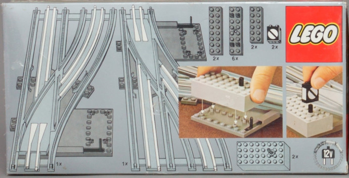 Left and Right Manual Points with Electric Rails Grey 12V