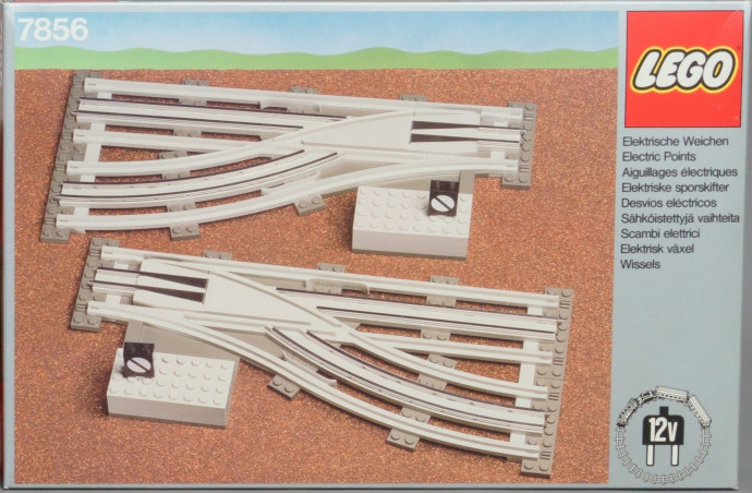 Left and Right Manual Points with Electric Rails Grey 12V