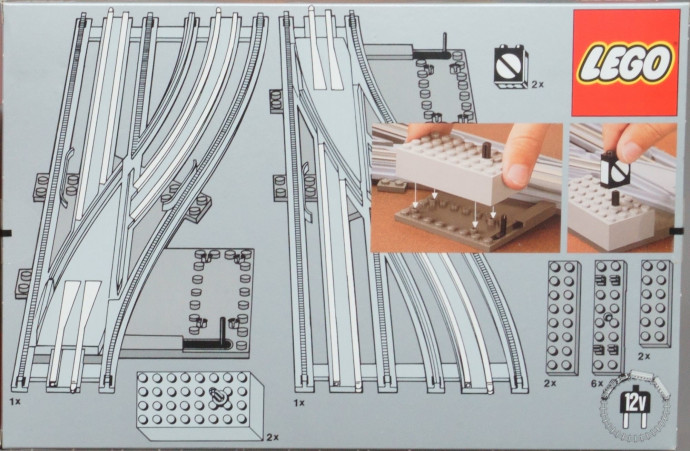 Left and Right Manual Points with Electric Rails Grey 12V