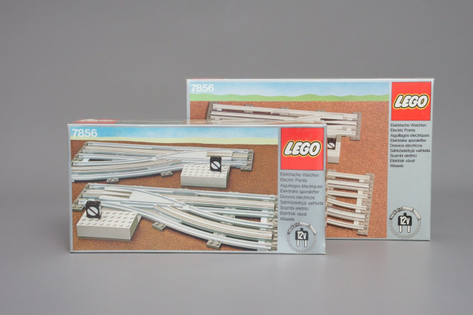 Left and Right Manual Points with Electric Rails Grey 12V