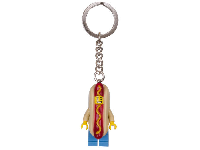LEGO® Přívěsek na klíče s chlapíkem převlečeným za párek v rohlíku