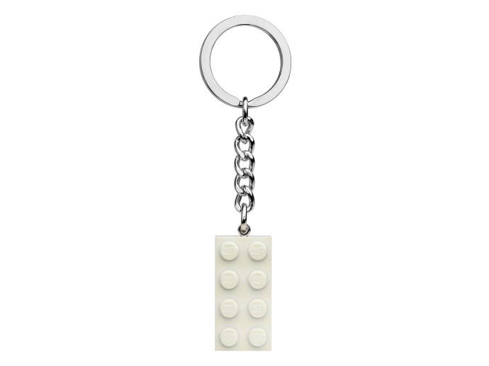 2x4 White Metallic Key Chain