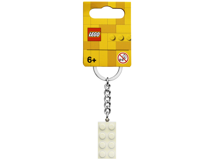 2x4 White Metallic Key Chain