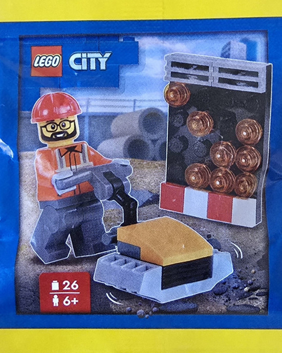 Construction Worker with Vibration Plate