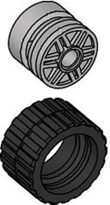 Small Wide Tire & Hub